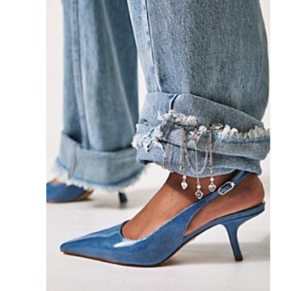 Sam Edelman Bianca Sling Heels Nova Blue SZ 6